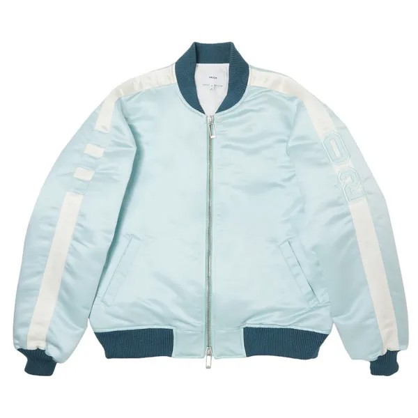Бомбер Rhude Boys 02 Satin Bomber, цвет Mint/Cream