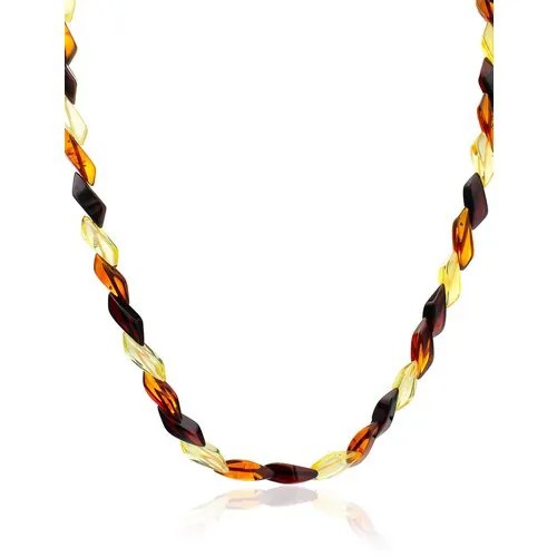Бусы AmberHandmade, янтарь, длина 45 см, желтый, коричневый