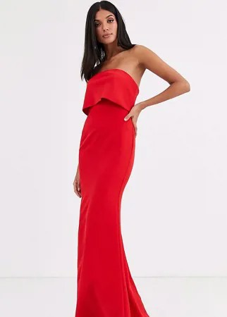 Красное платье макси с асимметричной юбкой Jarlo Tall-Красный