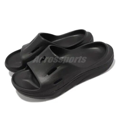 Черные мужские сандалии унисекс без шнурков Hoka U Ora Recovery Slide 3 1135061-BBLC