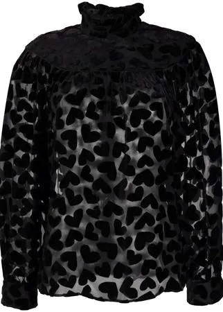 Saint Laurent блузка с бархатным узором