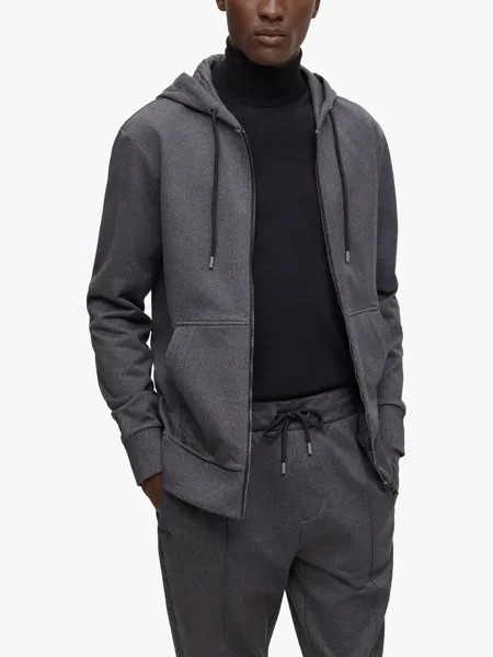 Флисовая толстовка на молнии BOSS Steele HUGO BOSS, черный