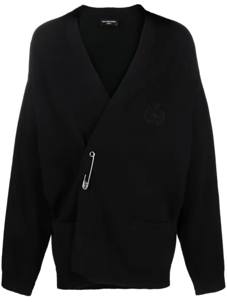 Balenciaga шерстяной кардиган Crest, черный