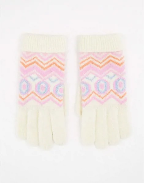 Вязаные перчатки кремового цвета с узором Фэйр-Айл Boardmans-Светло-бежевый цвет