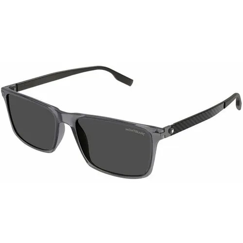 Солнцезащитные очки Montblanc, прямоугольные, оправа: пластик, с защитой от УФ, для мужчин, серый