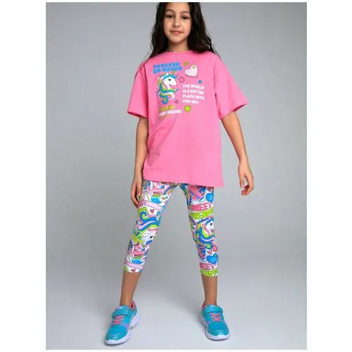 Пижама playToday, размер 140, розовый