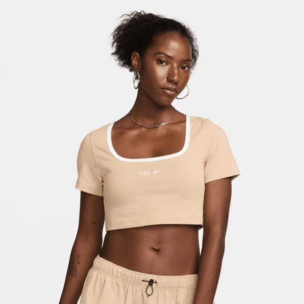 Спортивная трендовая футболка Baby NIKE, цвет hemp