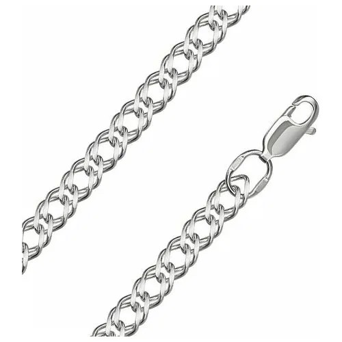 Цепь из серебра 925-й пробы, родированная, длина 50 см, вес 10,61г, ширина 4 мм