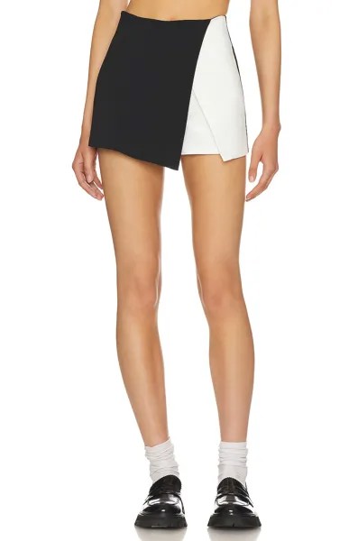 Юбка superdown Aaleyah Two Tone Wrap Skort, цвет Black & White