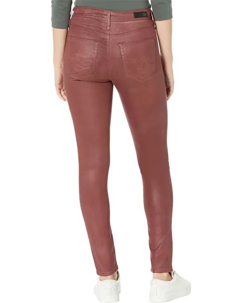 Джинсы AG Jeans Farrah High-Rise Skinny Ankle in Leatherette Light Dark Sangria, цвет Leatherette Light Dark Sangria