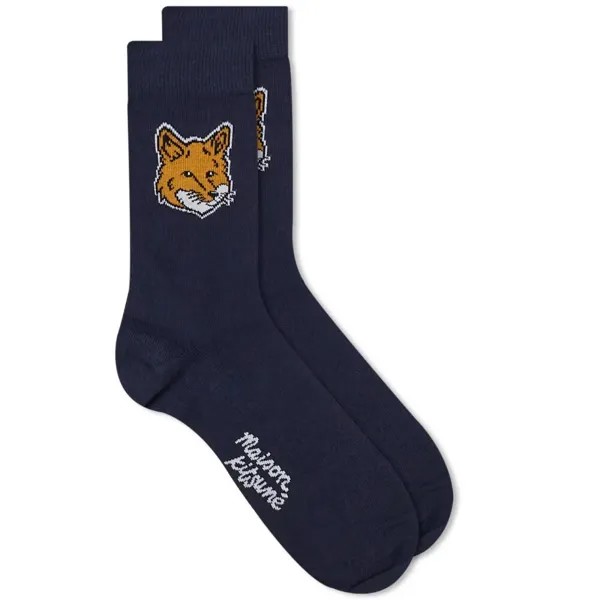 Maison Kitsune Носки Fox Head, синий