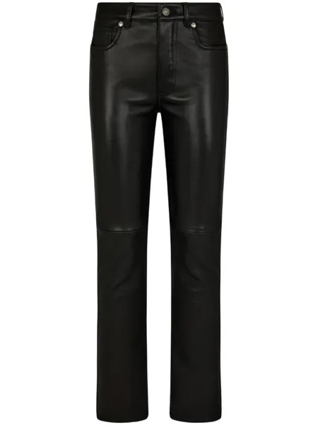 Зауженные кожаные брюки TOM FORD, черный