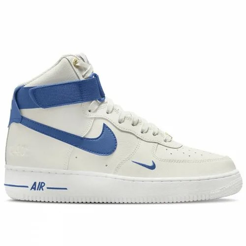 Кеды NIKE Air Force 1, демисезон/лето, повседневные, натуральная кожа, размер 6w us/35,5ru, белый, синий