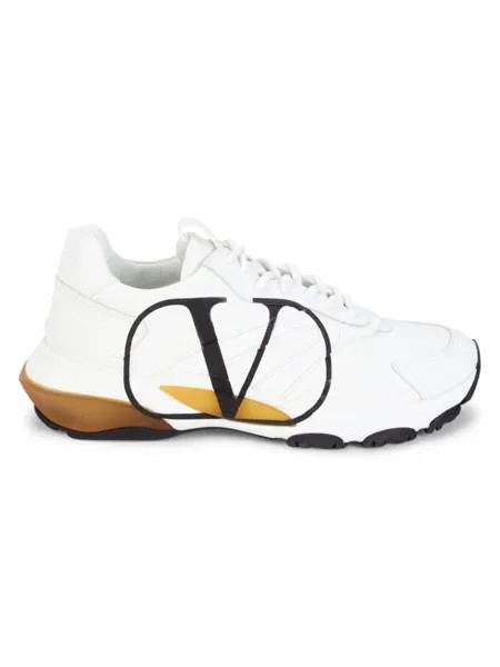 Низкие кожаные кроссовки Vlogo Valentino Garavani, цвет Bianco Nero