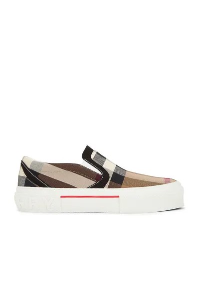 Кроссовки Burberry Curt Check Slip On, цвет Birch Brown Ip Chk