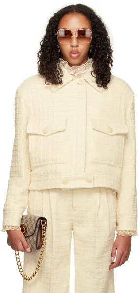 Жакет Off-White с расклешенным воротником Gucci