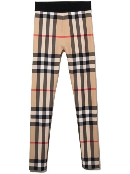 Burberry Kids легинсы в клетку Vintage Check