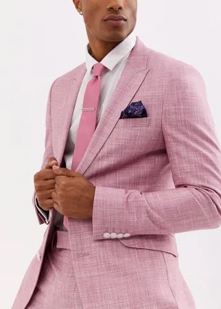 Розовый галстук, платок для нагрудного кармана и булавка Moss London