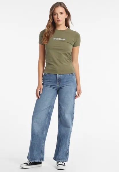 Футболка с принтом VESTIBILITÀ SLIM AMERICAN TRADITION Guess Jeans, оливковый