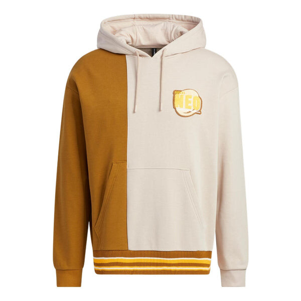 Толстовка (WMNS) adidas color block striped sports long-sleeved hoodie 'brown tan', серый
