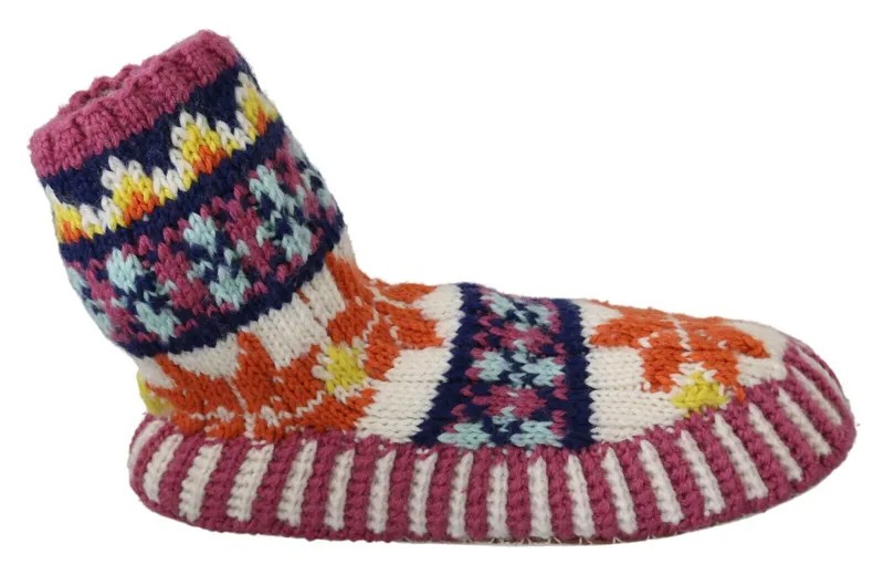 DOLCE - GABBANA Обувь Разноцветные вязаные ботильоны Сапоги на плоской подошве EU39 / US8,5 $800