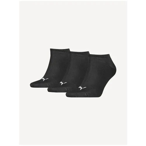 Носки PUMA Unisex Sneaker Plain, 3 пары, черный, мультиколор