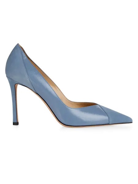 Замшевые и лакированные туфли Cass 95MM Jimmy Choo, синий