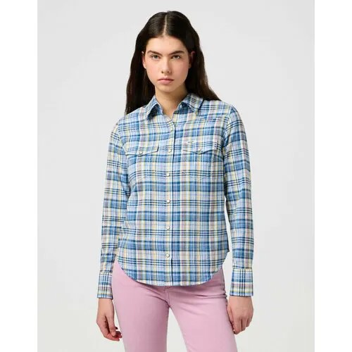 Рубашка Wrangler, размер XS, синий/черный