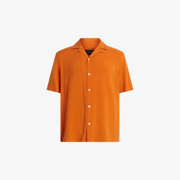 Тканая рубашка свободного кроя с короткими рукавами venice Allsaints, оранжевый