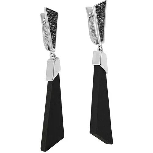 Серьги с подвесками KABAROVSKY, серебро, 925 проба, фианит