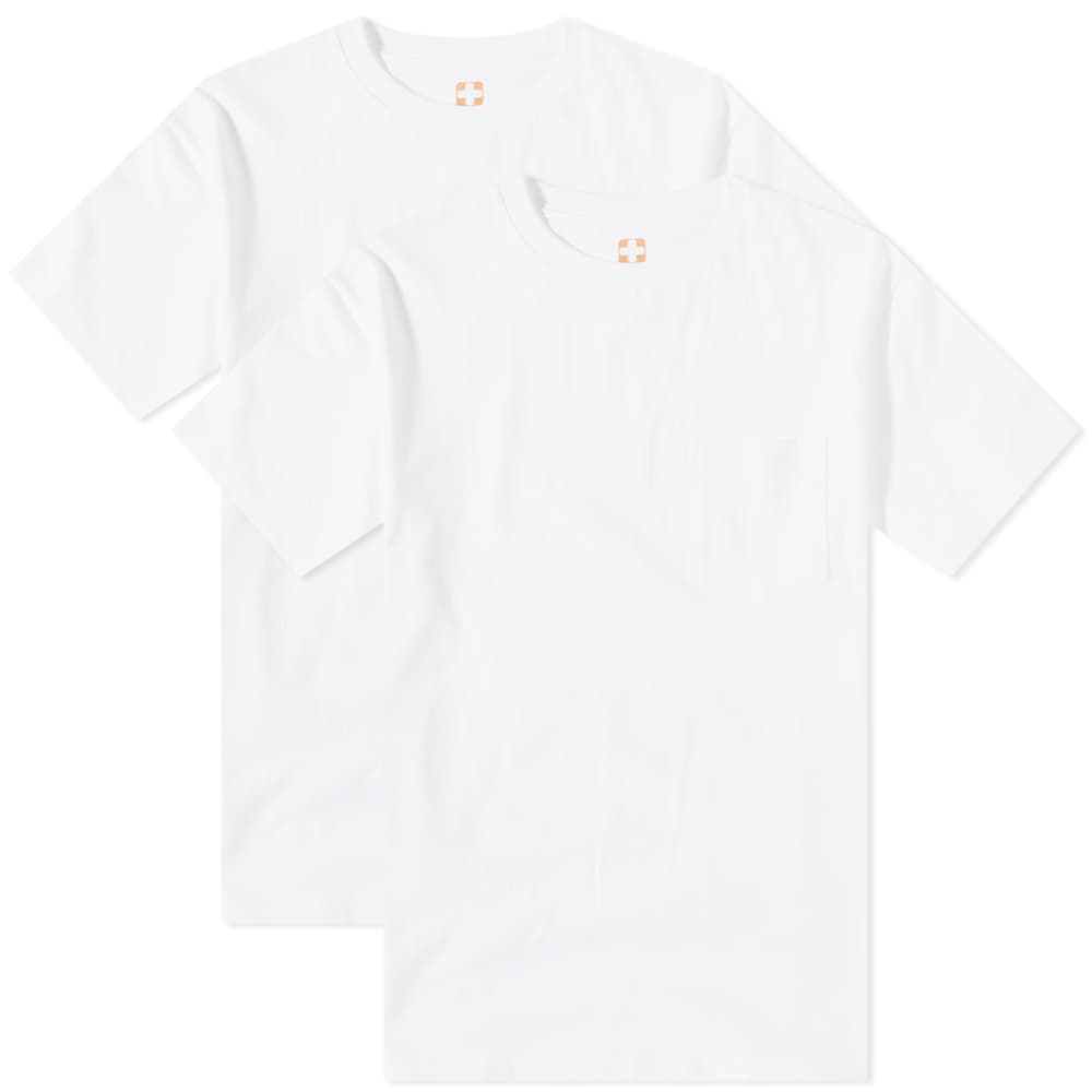 Комплект из 2 футболок с карманами Beams Plus, белый