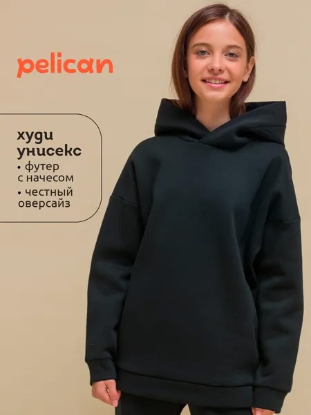 Худи, толстовка для девочек Pelican, Черный