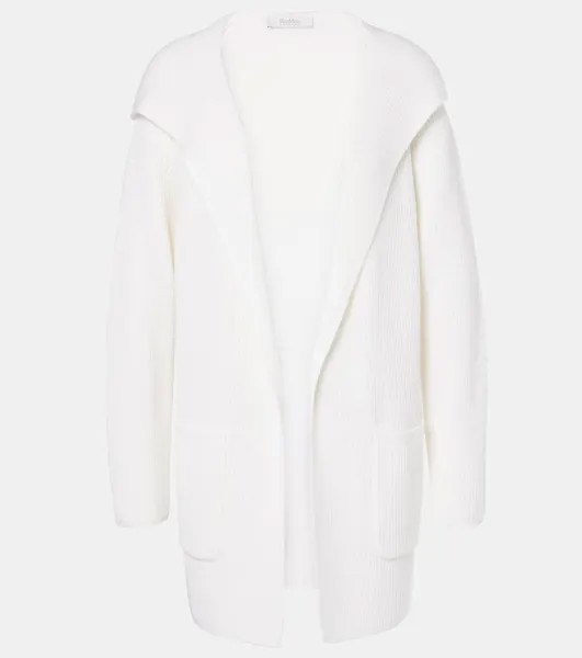 Шерстяной кардиган Finezza с поясом Max Mara, цвет bianco