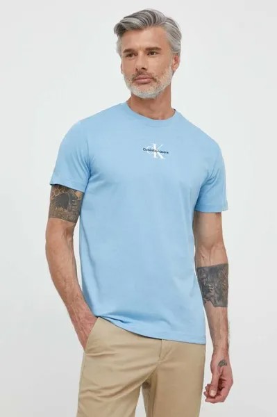Хлопковая футболка Calvin Klein Jeans, синий