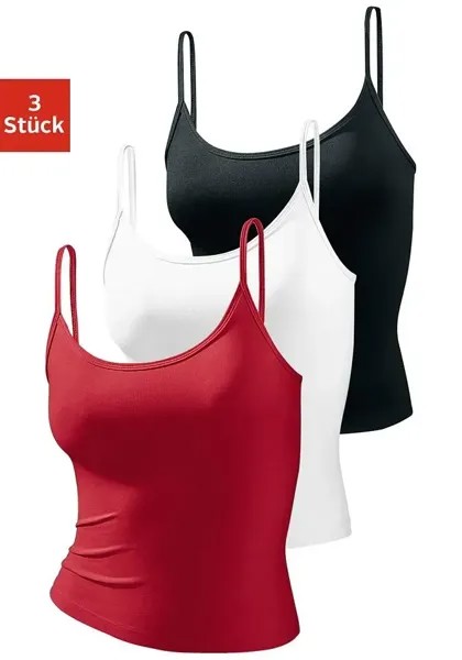 Топ-спагетти Vivance active (3 шт.) из мягкой микрофибры, белый