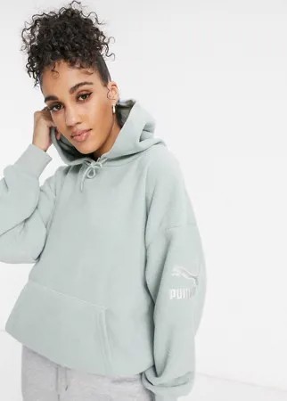 Худи из флиса серого цвета PUMA-Серый