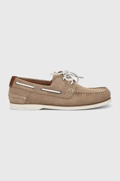 Замшевые мокасины TH BOAT SHOE CORE SUEDE Tommy Hilfiger, бежевый