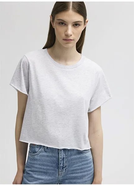 Серая женская футболка с круглым вырезом M168220-86685-ROUND NECK SHORT CO Mavi, серый