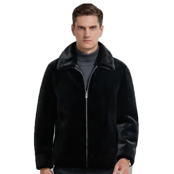 Мужская куртка, зимняя теплая Повседневная короткая куртка для мужчин, новинка 2021, модные золотые норковые куртки, меховое пальто, черная, с ...