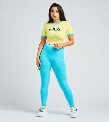 Женская укороченная футболка Fila Tionne желто-синяя