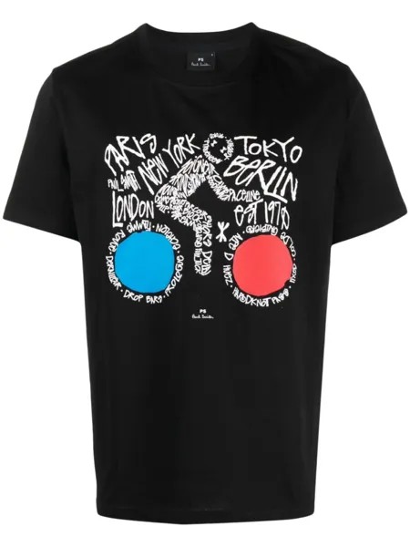 PS Paul Smith футболка из органического хлопка с графичным принтом, черный