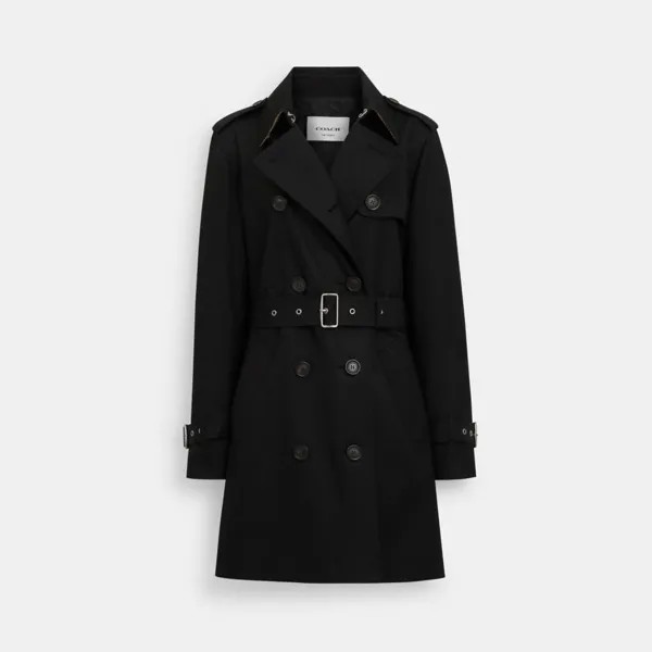 Тренч COACH Solid Mid Trench, черный