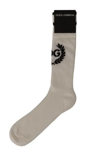 Носки DOLCE - GABBANA Мужские белые хлопковые эластичные носки с вышивкой логотипа DG s.XL Рекомендуемая розничная цена 120 долларов США