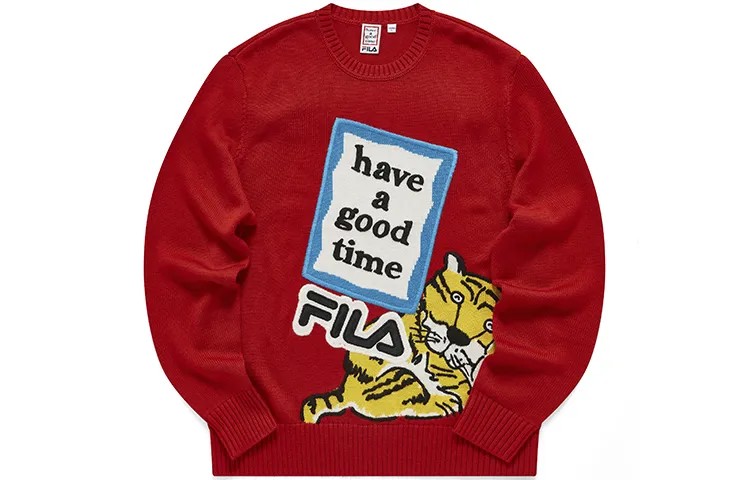 Совместная коллекция Year Of The Tiger, свитер унисекс, легендарный красный Fila, цвет Legend Red