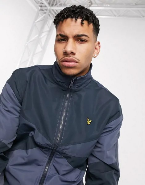 Куртка в стиле колор блок с воротником-стойкой Lyle & Scott-Темно-синий