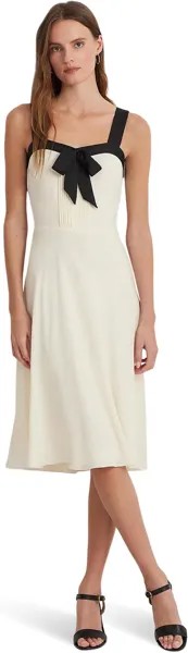 Платье LAUREN Ralph Lauren Two-Tone Georgette Sleeveless Dress, цвет Mascarpone Cream/Black