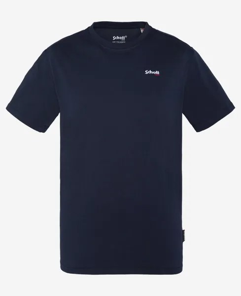 Футболка Schott N.Y.C. TSLOGOCASUAL Kurzarm mit Front Print, синий