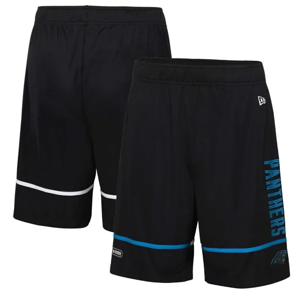 Мужские черные тренировочные шорты Carolina Panthers Joint Authentic Rusher New Era