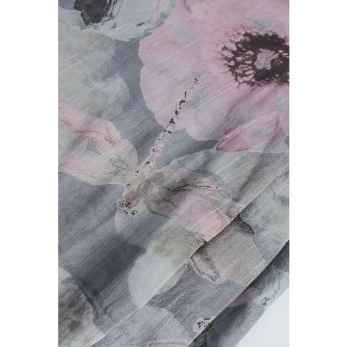 Палантин Tranini, хлопок, 140х75 см, серый