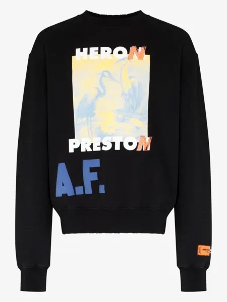 Heron Preston толстовка A.F. Authorized с круглым вырезом, черный